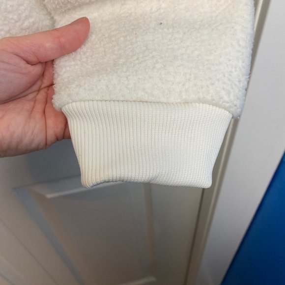 Tentree Cream Teddy Fleece Pullover Crewneck Sweater Medium - Picture 7 of 10